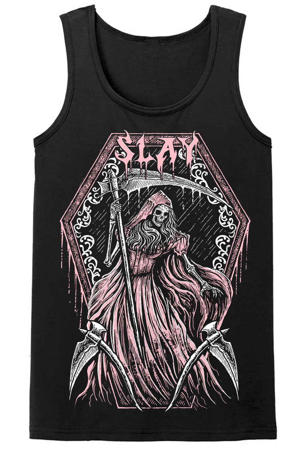 emo grim reaper lady tank top