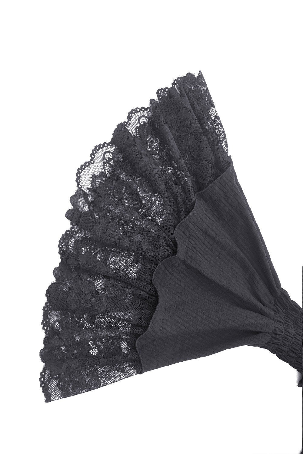 Womens cute black dress with lace bell sleeves 