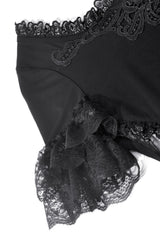 Lace sleeve detail of Dark In Love gothic womens top