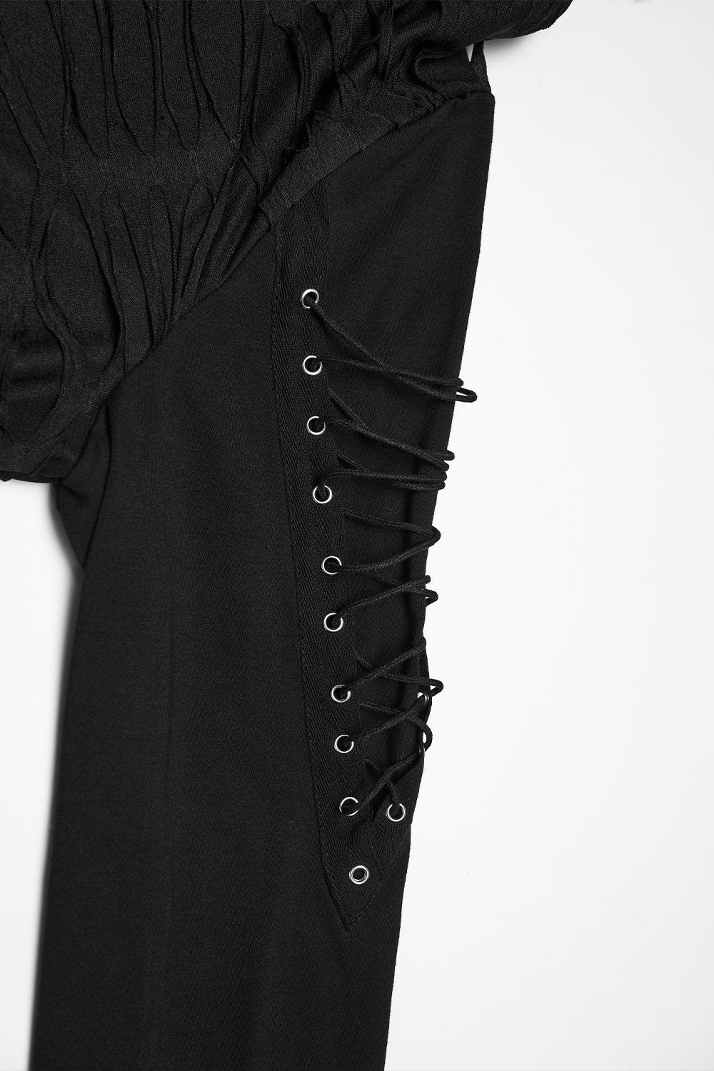 lace up corset style long sleeve mens top