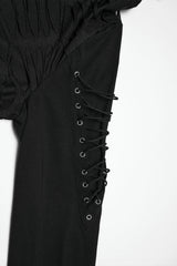 lace up corset style long sleeve mens top