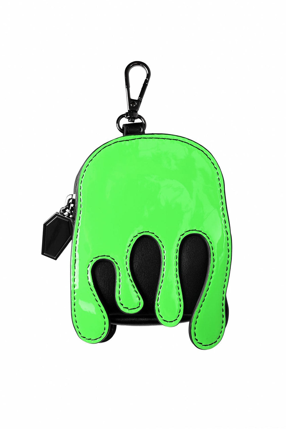 gothic halloween neon green and black slime coin pouch purse
