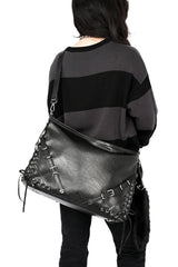 foxblood vegan leather black large slouchy bag