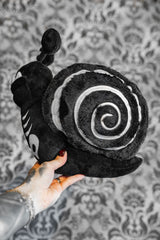 embroidered skeleton snail plushie