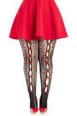 red and black bow tie plus size gothic coquette tights