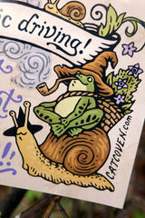 cottagecore snail and toad car magnet