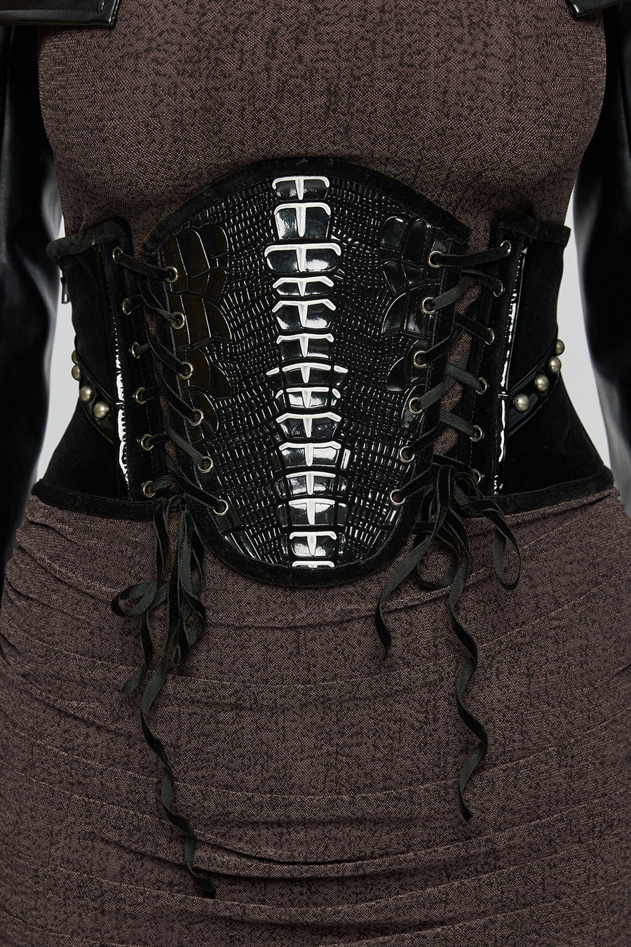 Horror Punk Skeleton Underbust Corset