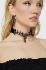 dark silver snake choker necklace by killstar