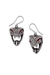 gothic pewter silver snake earrings