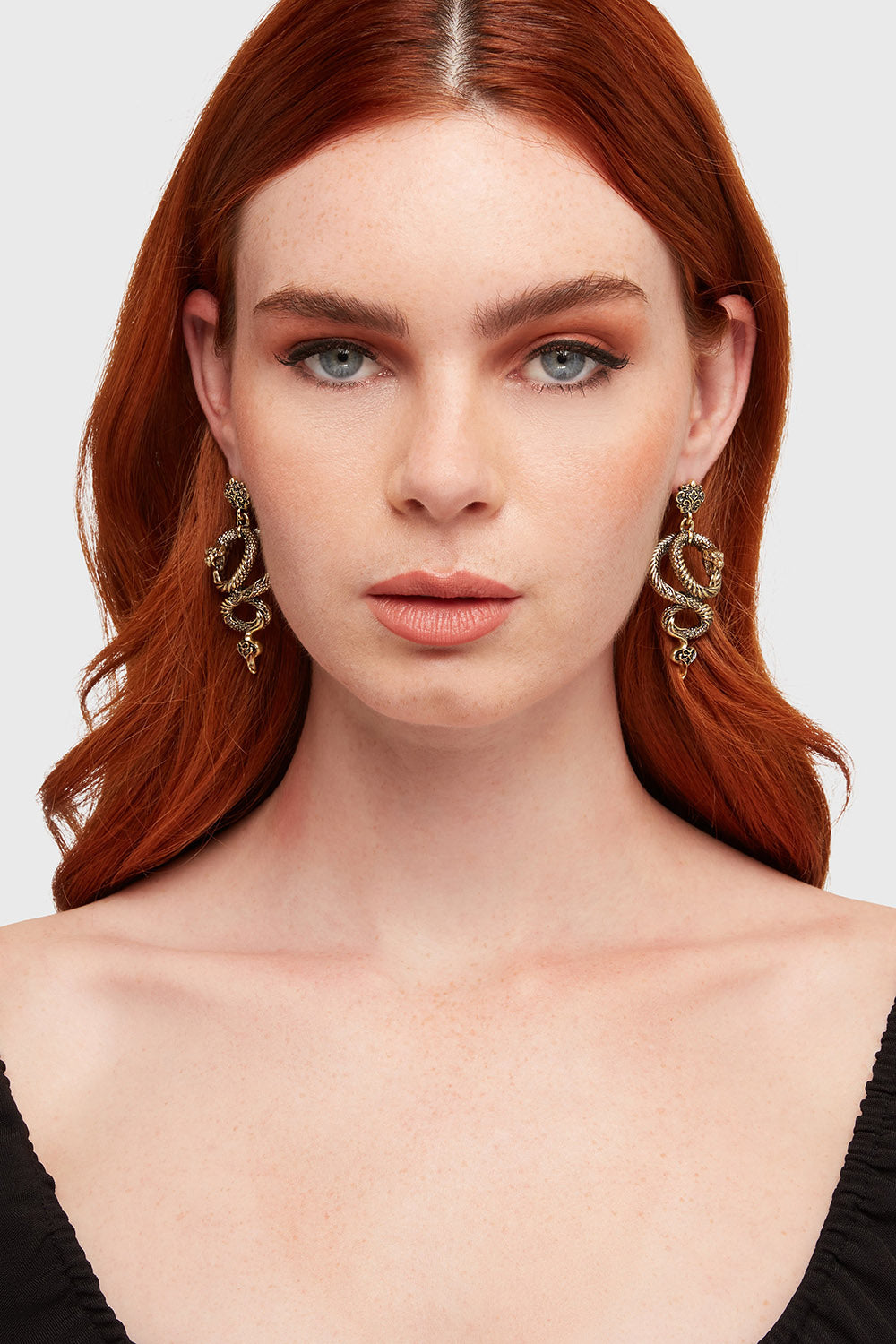 gold serpent earrings