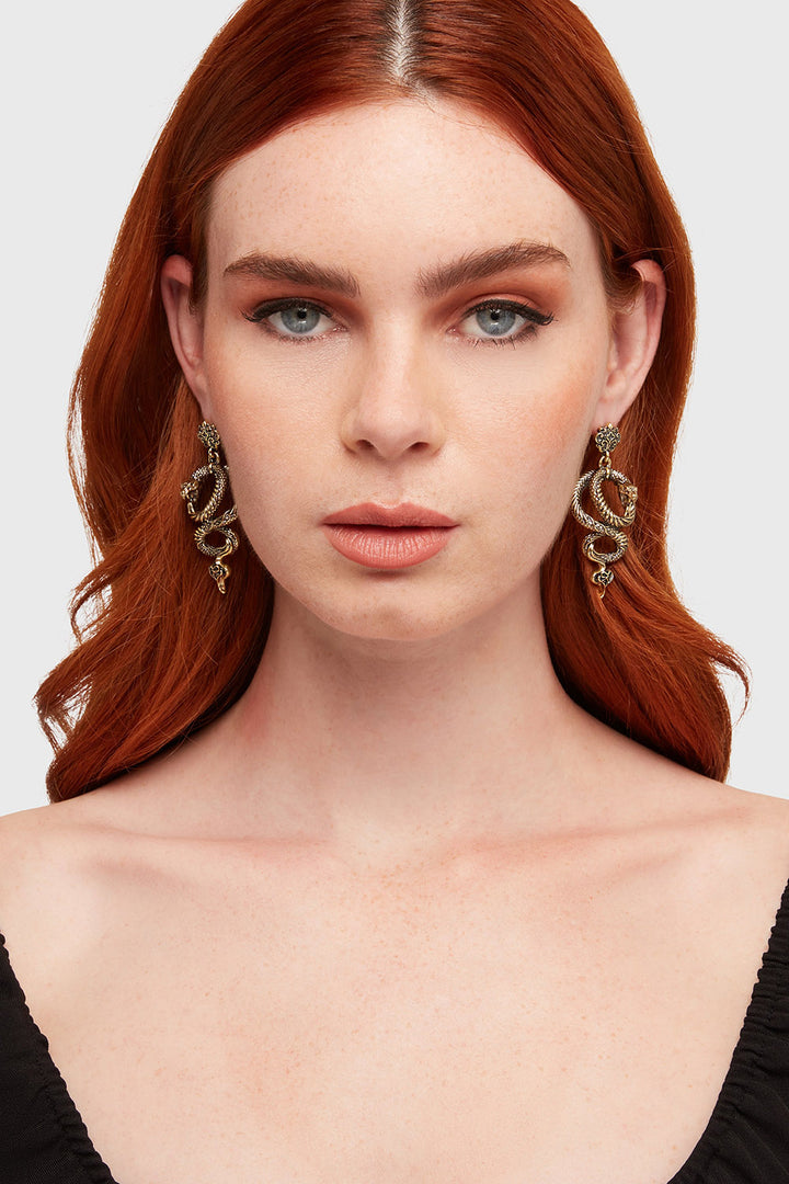 gold serpent earrings
