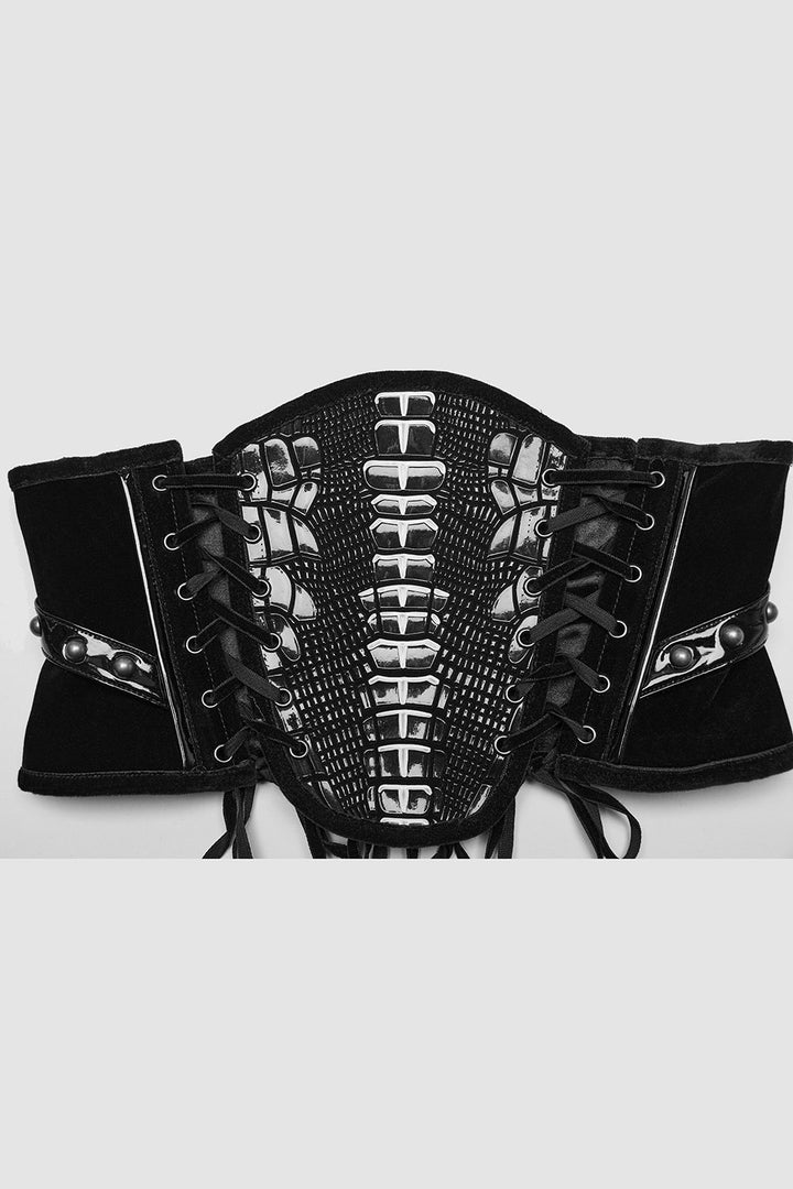 womens black velvet gothic belt