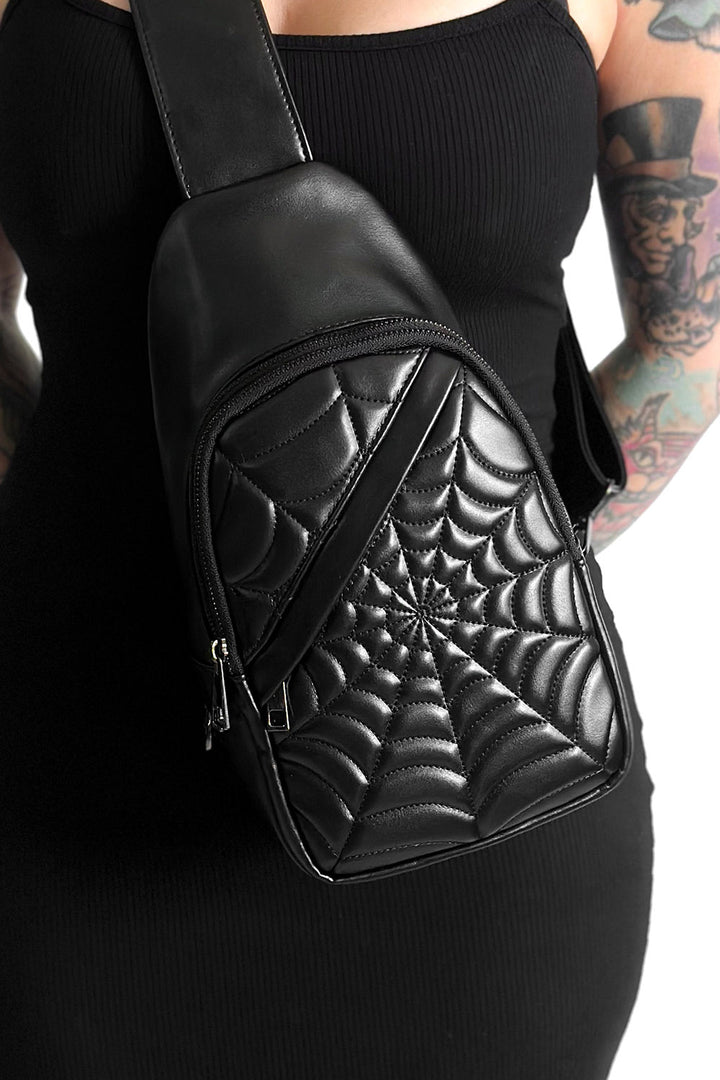 creepy gothic cobweb bag