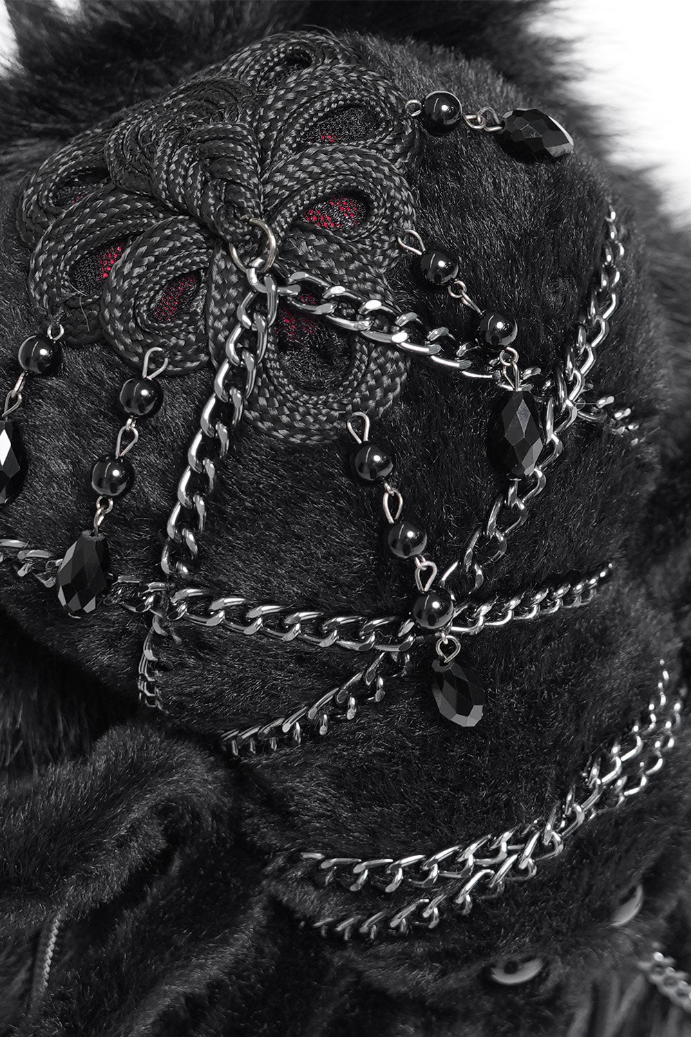 Devil Fashion spider backpack details with chains