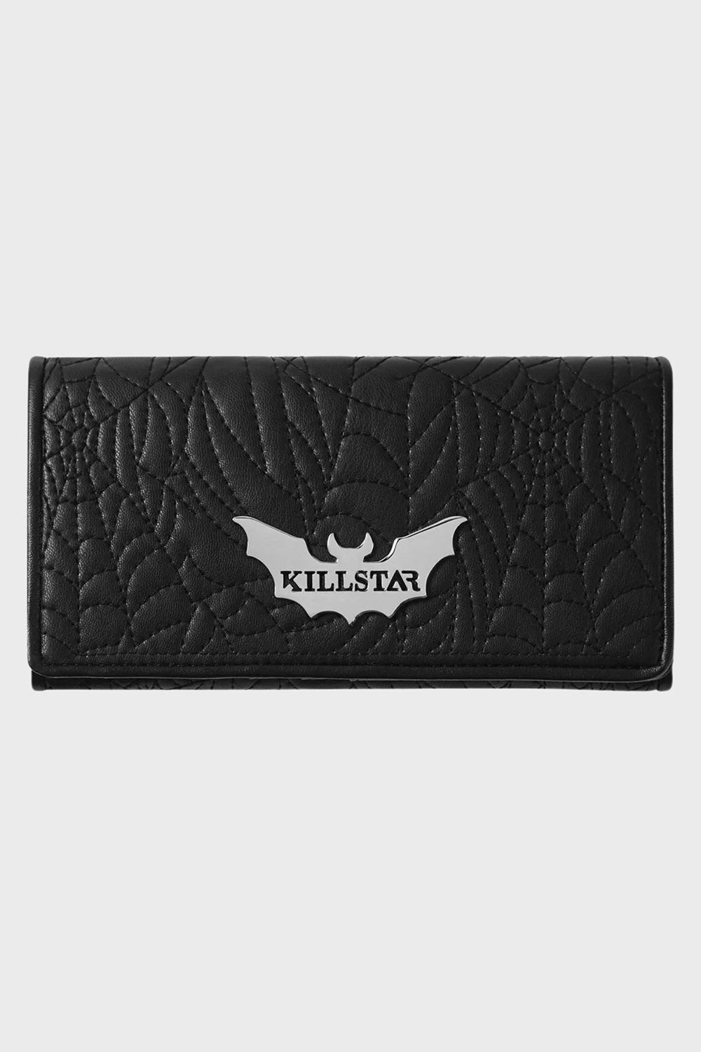 quilted gothic spiderweb wallet