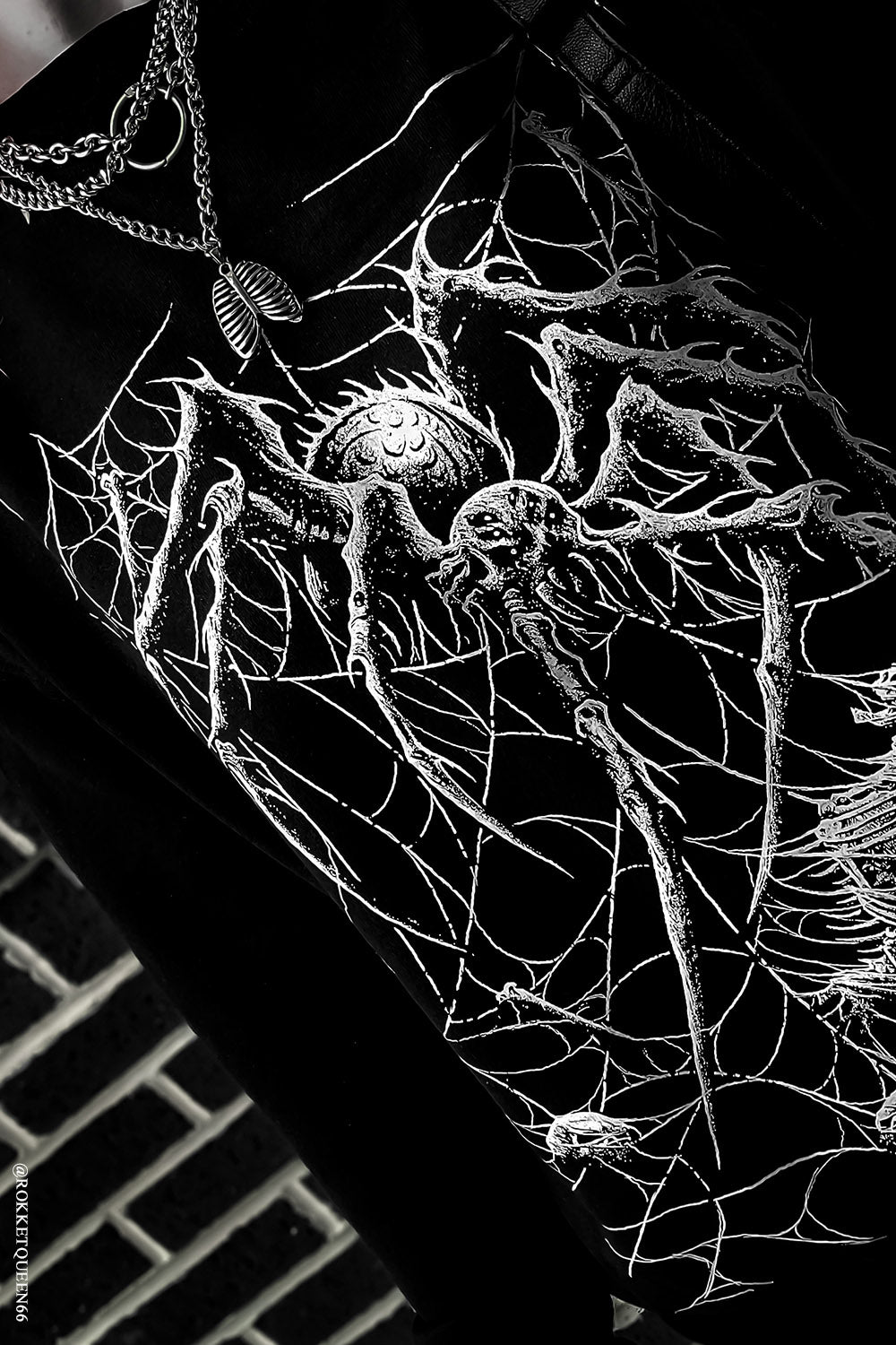 spooky black window spider sweatshirt