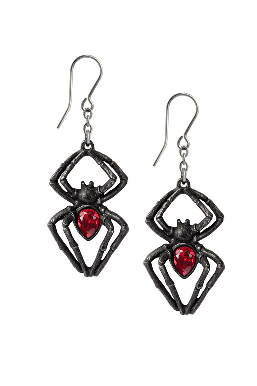 black widow spider earrings