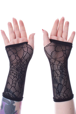 Long Web Mesh Gloves [BLACK]