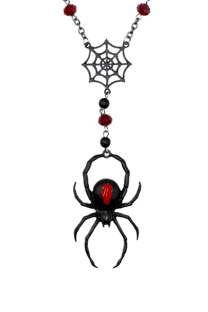 black widow spider pendant necklace