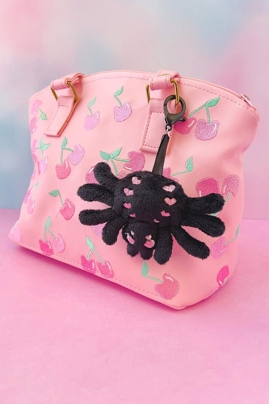 creepy cute kawaii spider keychain 