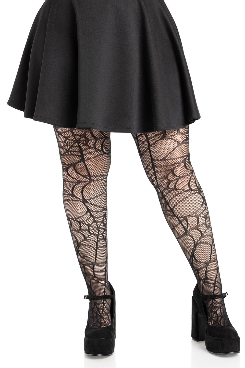 black gothic plus size fishnet stockings