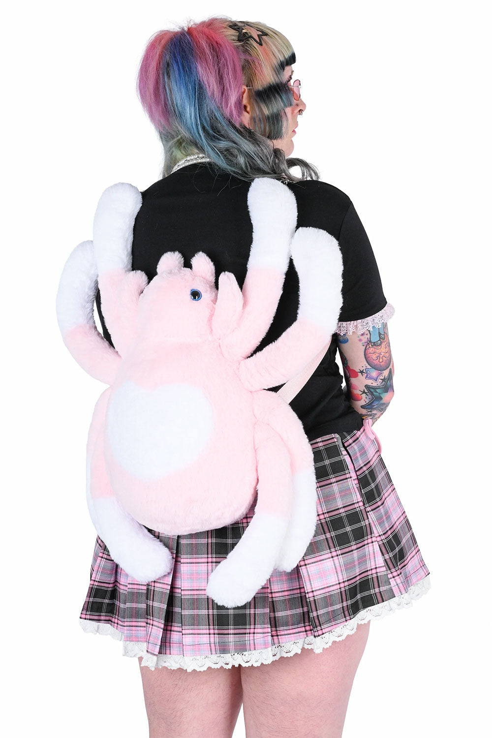 My Violet pink spider backpack for kawaii punk fashion emo streetwear and alternative accessories