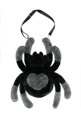 Black spider sling backpack with gothic alternative fashion design for goth punk and grunge outfits