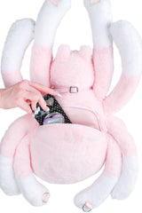 Pink gothic spider sling backpack for alternative fashion lovers kawaii streetwear and punk inspired looks