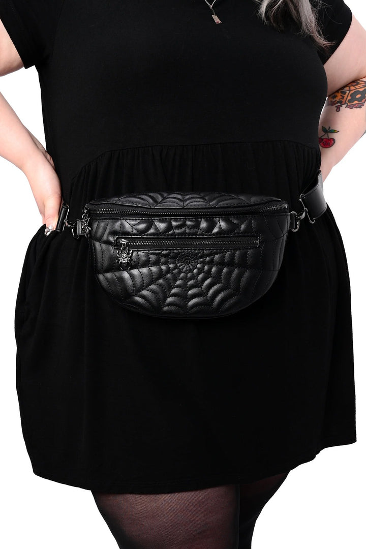 black spiderweb fanny pack by foxblood