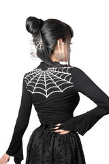 womens spiderweb crop top