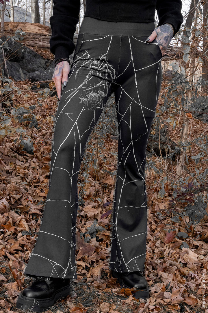 all-over pattern spiderweb pants