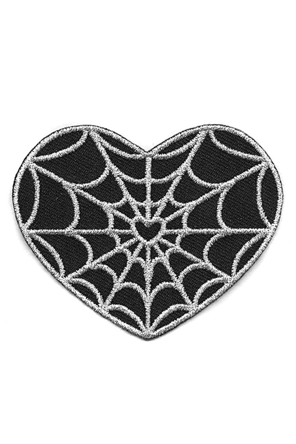Spiderweb Heart Silver Patch