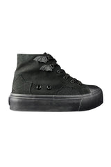 gothic black canvas sneakers