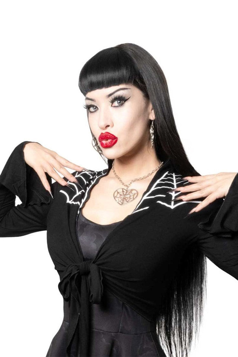 long sleeve spiderweb top by kreepsville