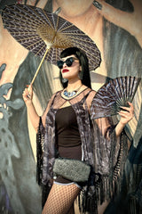 Spiderweb Fabric Parasol [GREY/BLACK]