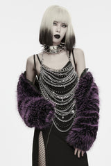 punk grunge silver spiked choker