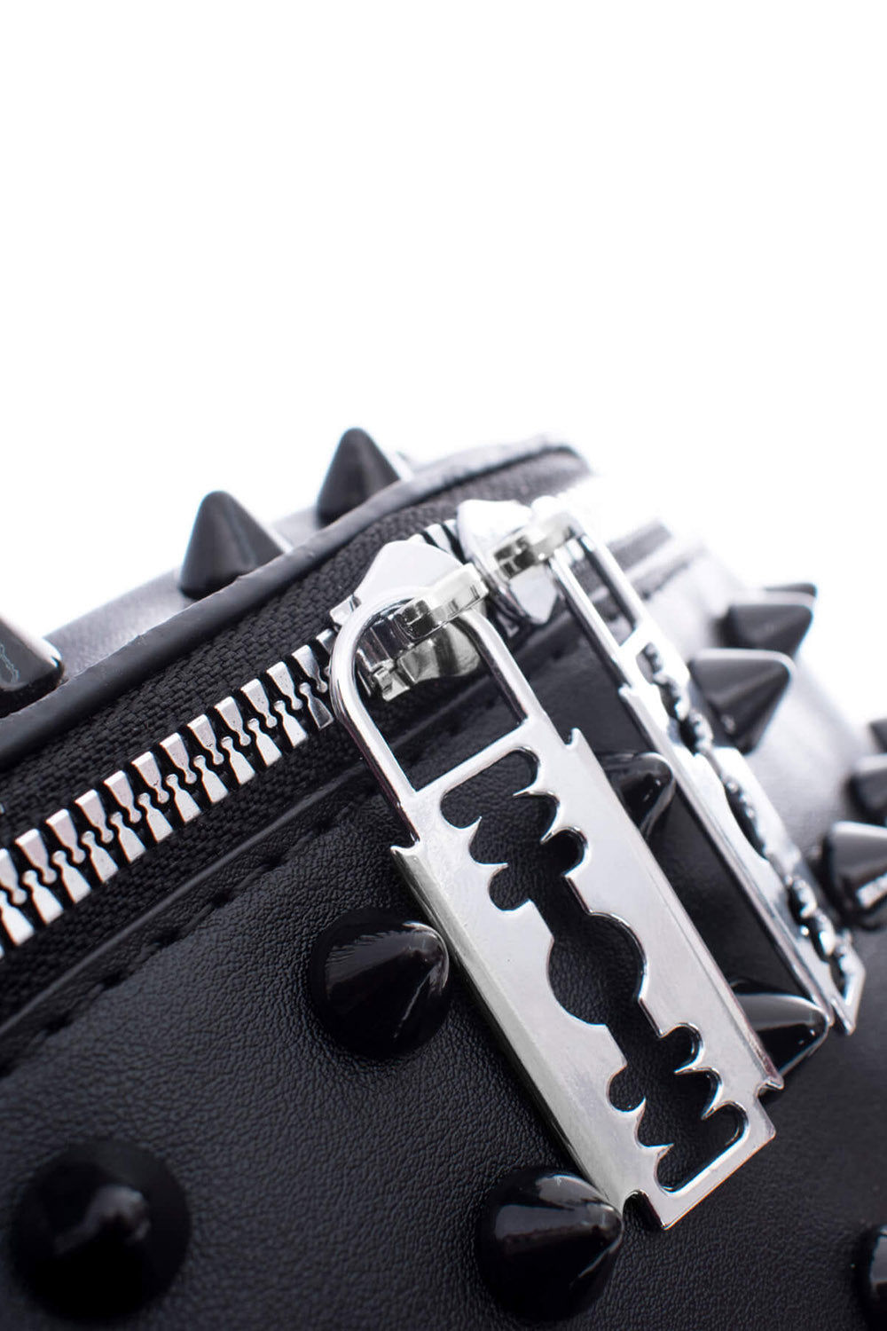 emo razor blade zipper pull bag