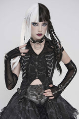 studded fingerless spiked long gloves by devil fashion
