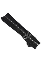 netted mesh studded fingerless spiked long gloves