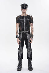 Spiked top with mesh sides on male model