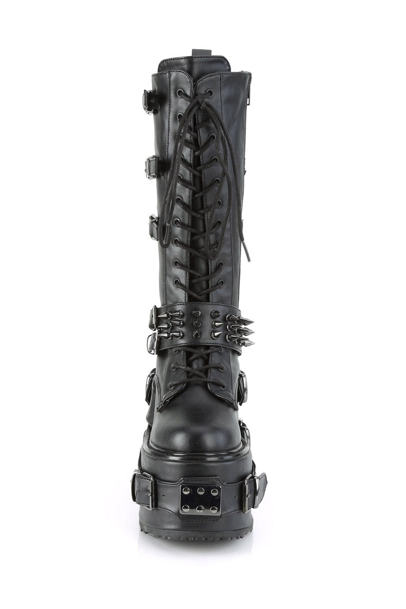 black eyelet gothic wedge boots 