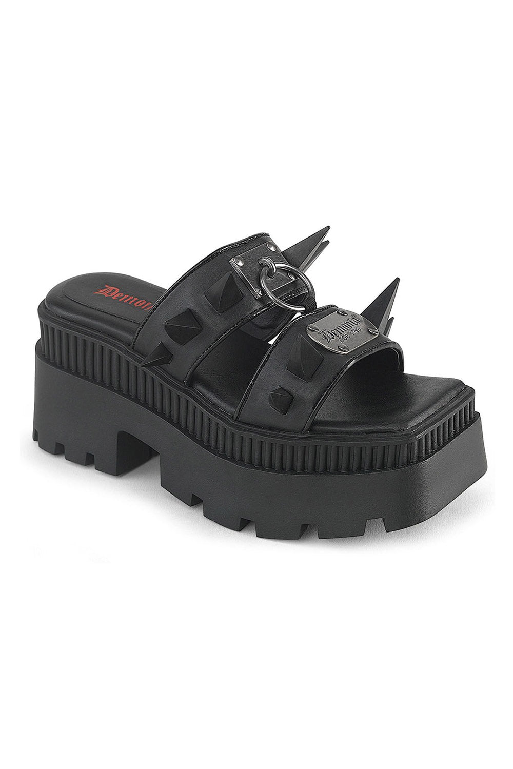 spiked punk platform sandals by demonia