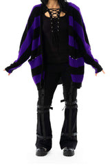knitted punk studded oversized cardigan coat 