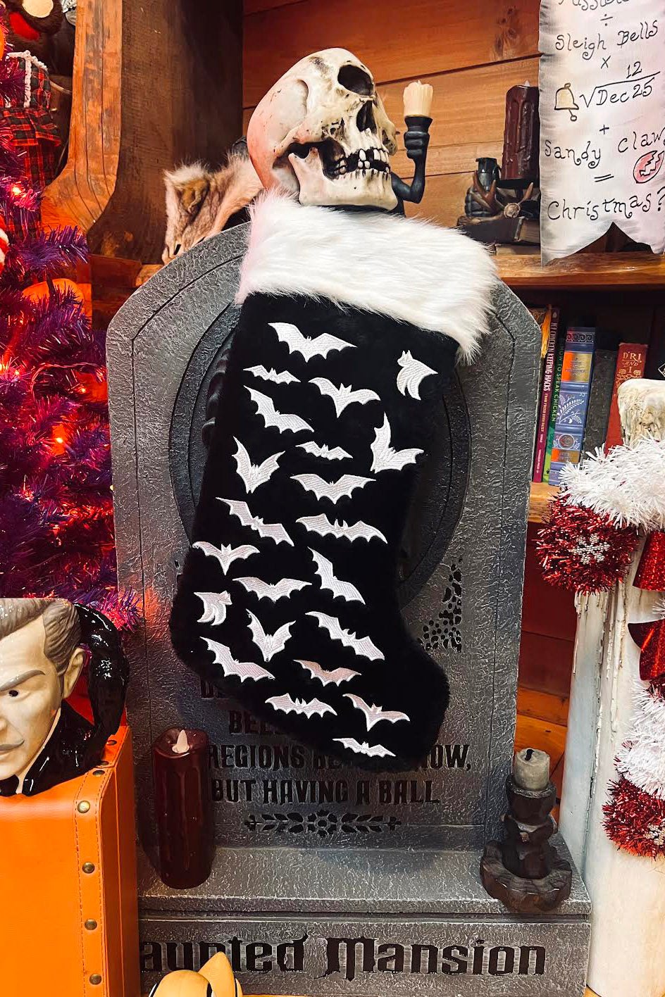 halloween xmas stocking for fireplace