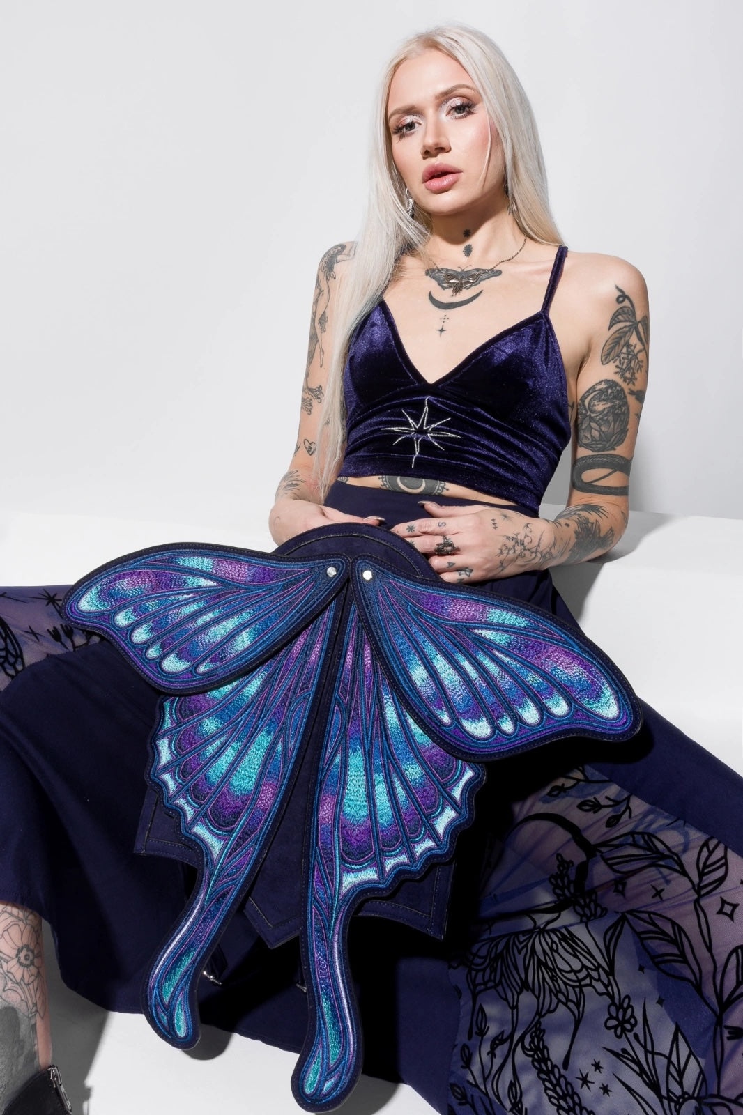 restyle novelty embroidered moth wings 3d backpack