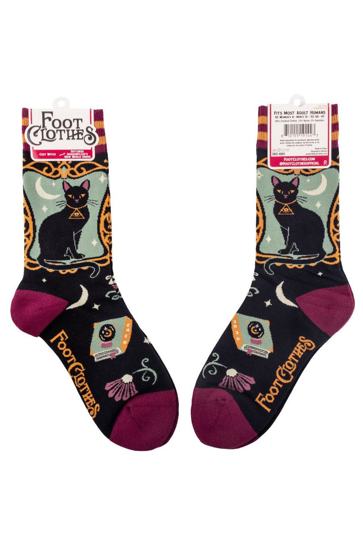 black cat halloween socks