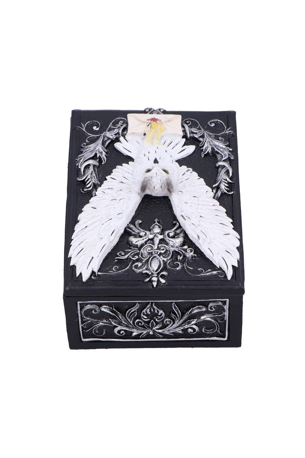 beautiful resin white owl jewelry box 