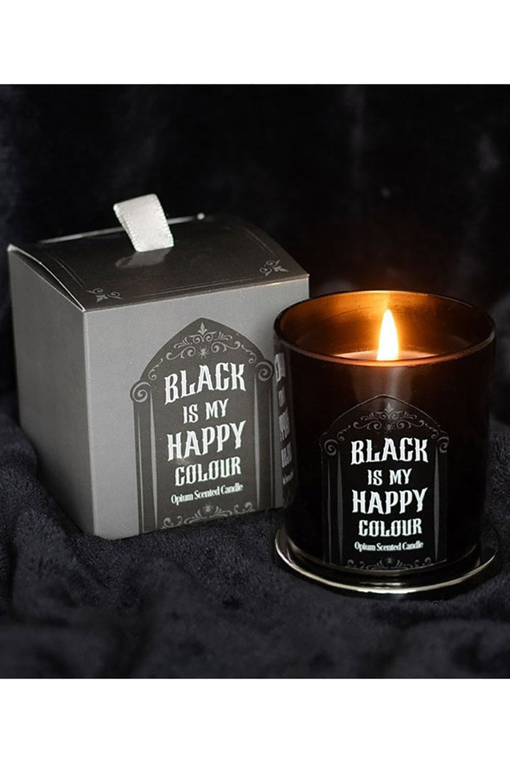 black wax goth candle