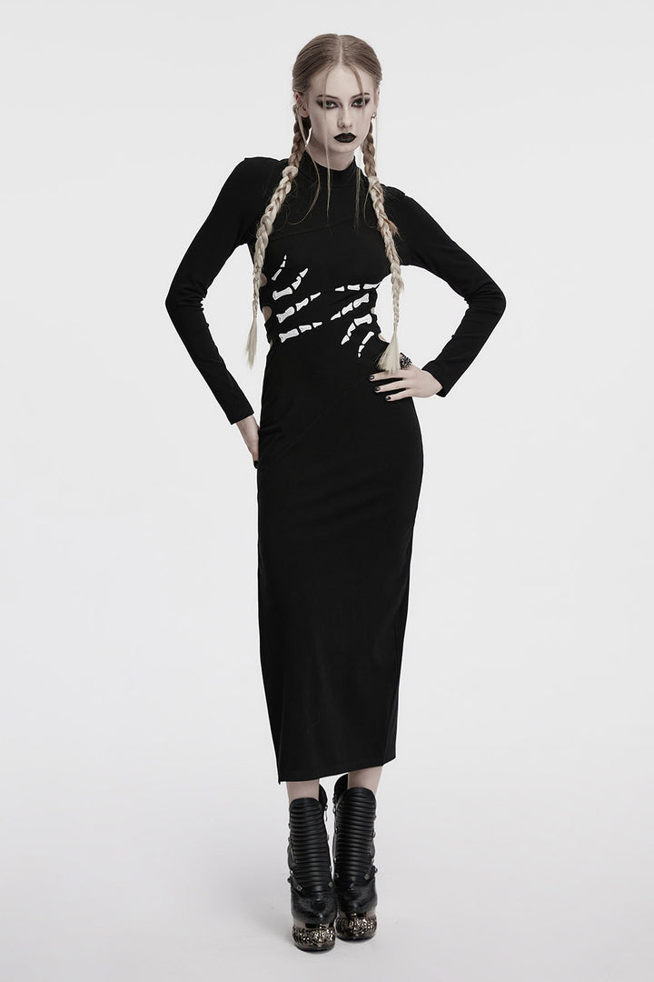 halloween printed skeleton hand dress