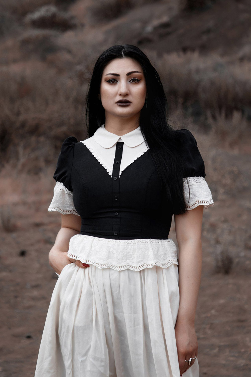 ruffle lace dress
